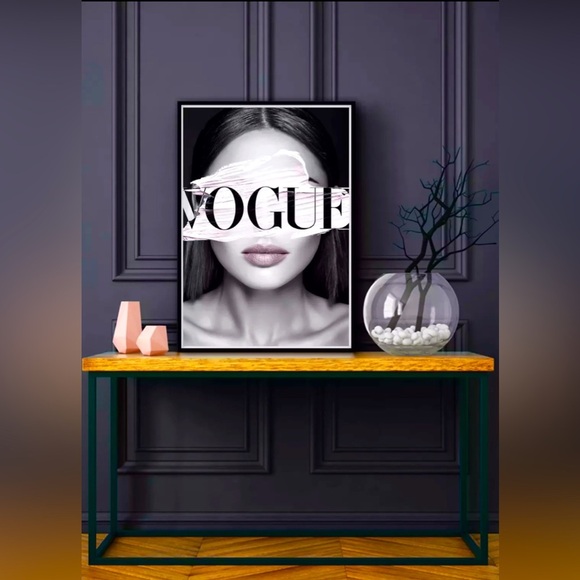 SET 3 Black & white vogue model picture print- luxury living room wall art decor - Picture 3 of 8